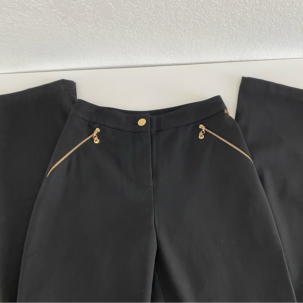 St. John high waist Black Pants with Gold Accents